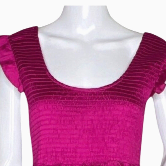 Natural Life Dress Womens Medium Pink Satin Olivia Smocked Maxi Peasant Bohemian - Picture 5 of 7